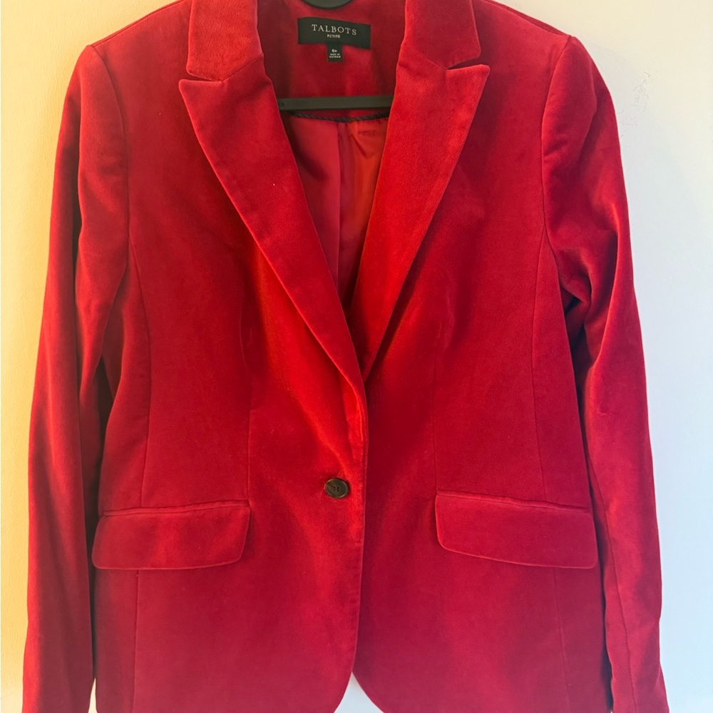 Talbots Red Velvet Blazer, size 6P beautiful find!  Retail $169!